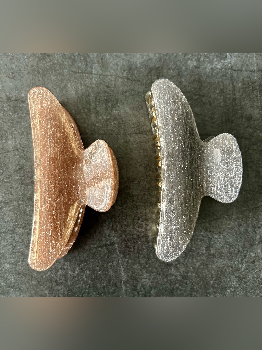 NEW Set of 2 Gold & Silver Sparkly Hair Clips